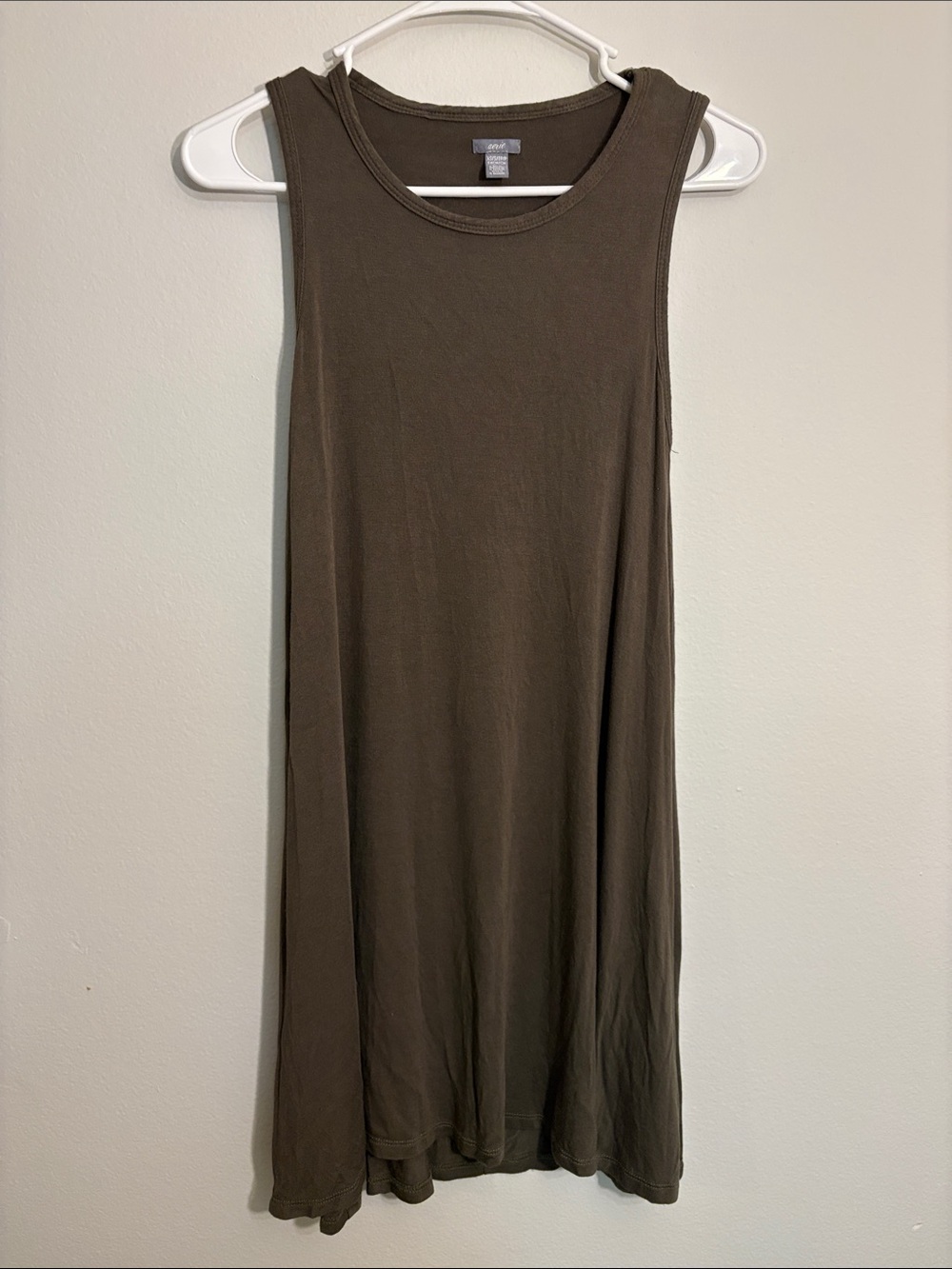 Aerie Women's Olive Tank Midi Dress Sleeveless Casual Dress